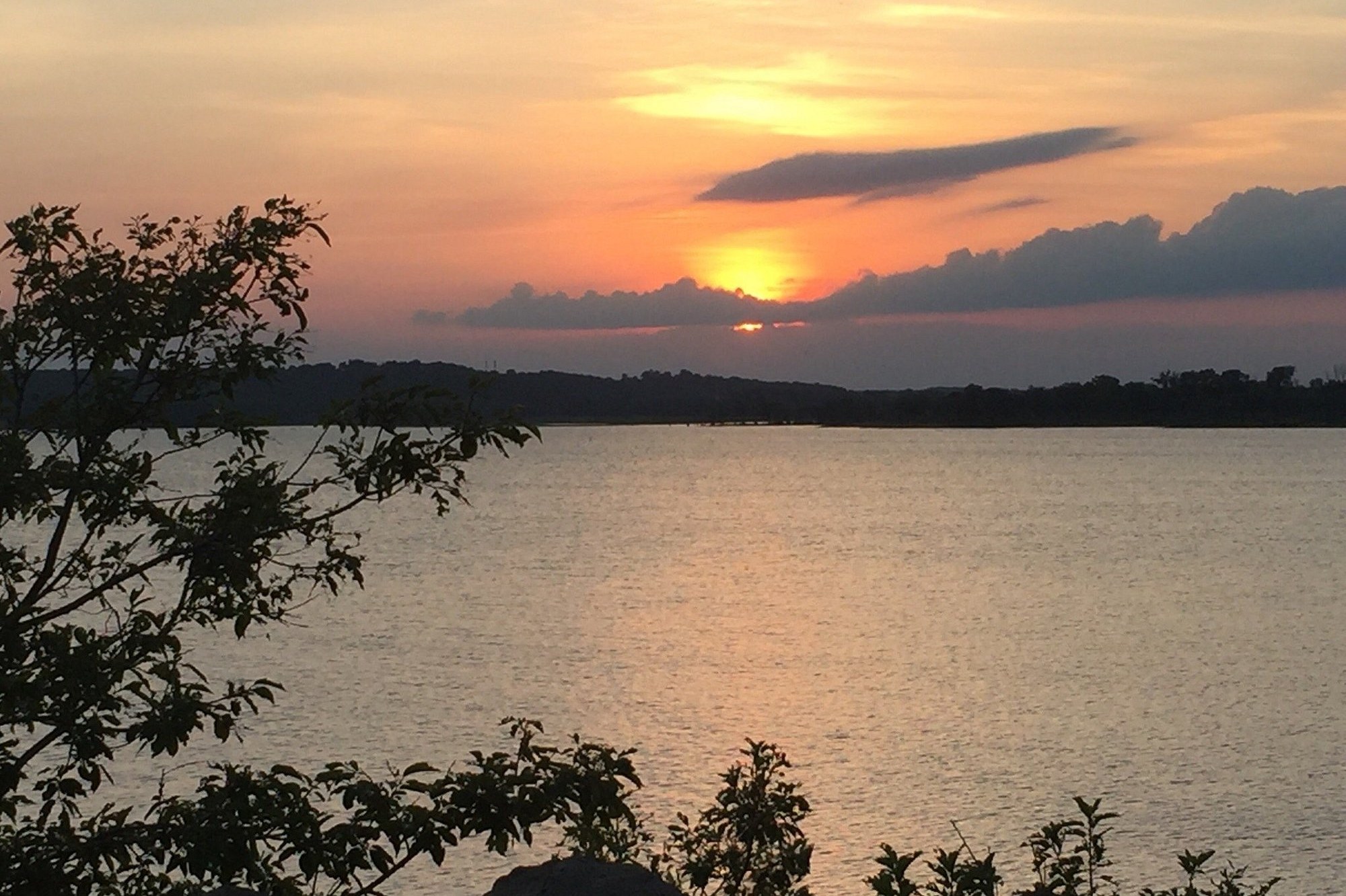 Fall River Reservoir at sunset