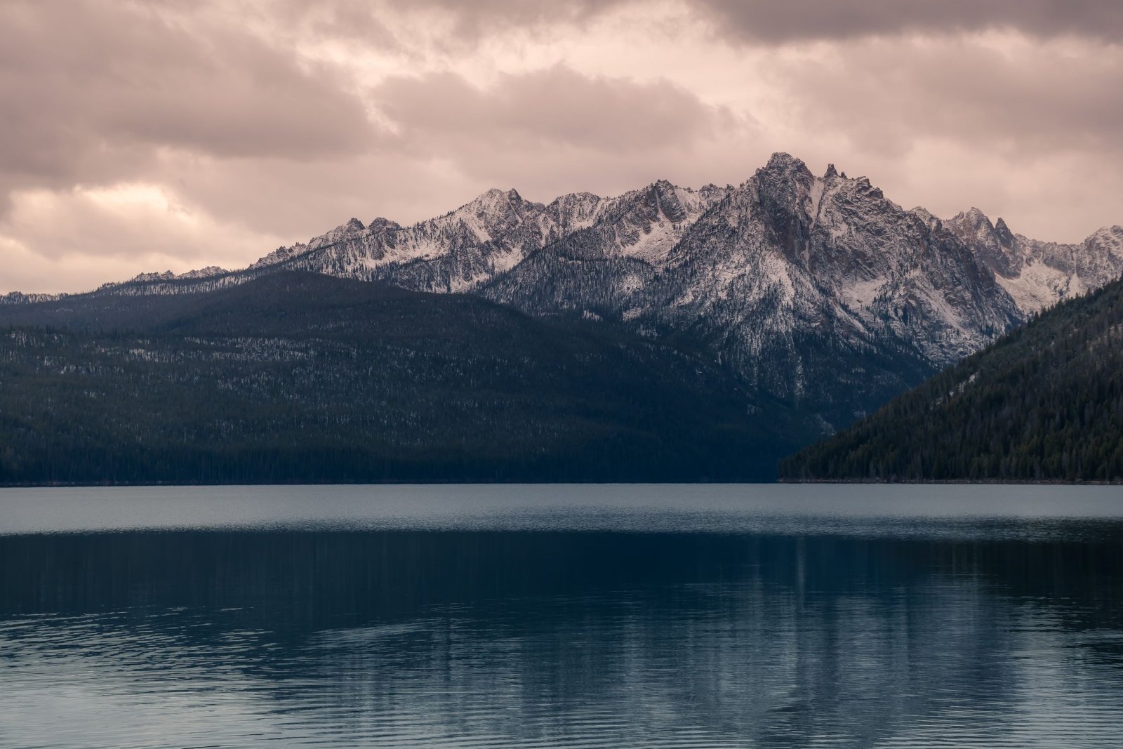 Mountains reflected in Stanley Lake, Idaho